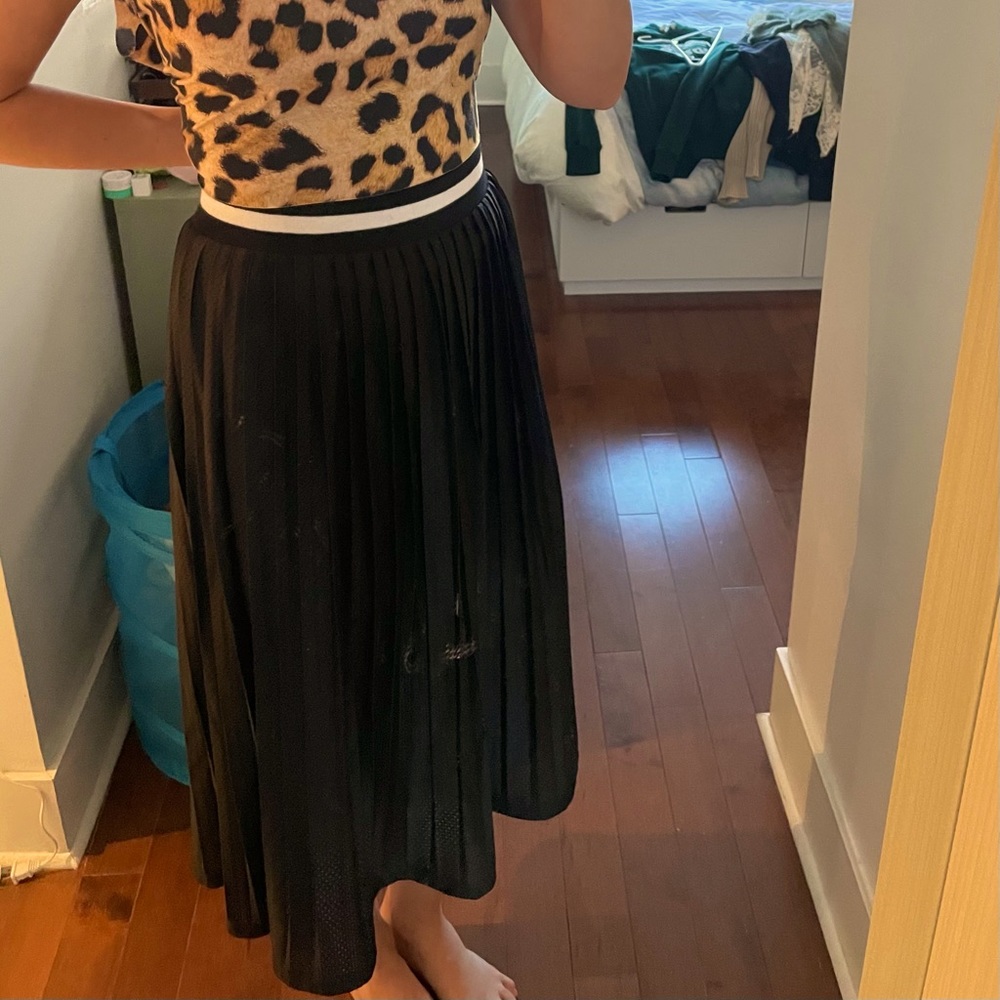 Black Jersey semi-sheer skirt with lining